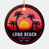 ロングビーチカリフォルニアレトロサンセットデミディアズ80s セラミックオーナメント (裏面)