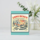 ロングビーチカリフォルニアヴィンテージ旅行はがき ポストカード (スタンド正面)