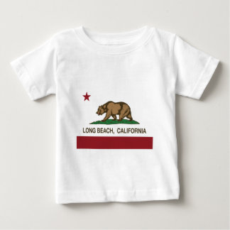 ロングビーチカリフォルニア共和国の旗のTシャツ ベビーTシャツ