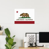 ロングビーチカリフォルニア共和国の旗 ポスター (ホームオフィス)