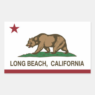 ロングビーチカリフォルニア共和国の旗 長方形シール