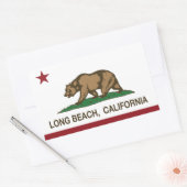 ロングビーチカリフォルニア共和国の旗 長方形シール (封筒)