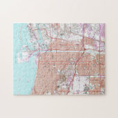 ロングビーチカリフォルニア(1964年)のヴィンテージの地図 ジグソーパズル (横)