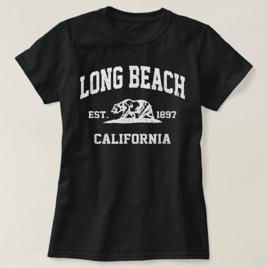 ロングビーチカリフォルニアCAヴィンテージ州アスレティックセント Tシャツ (デザイン正面)
