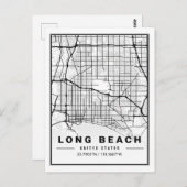 ロングビーチカリフォルニアUSAトラベルシティマップ ポストカード (正面/裏面)
