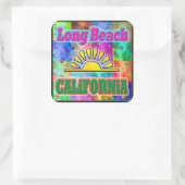 ロングビーチサン&パームステッカー スクエアシール (バッグ)