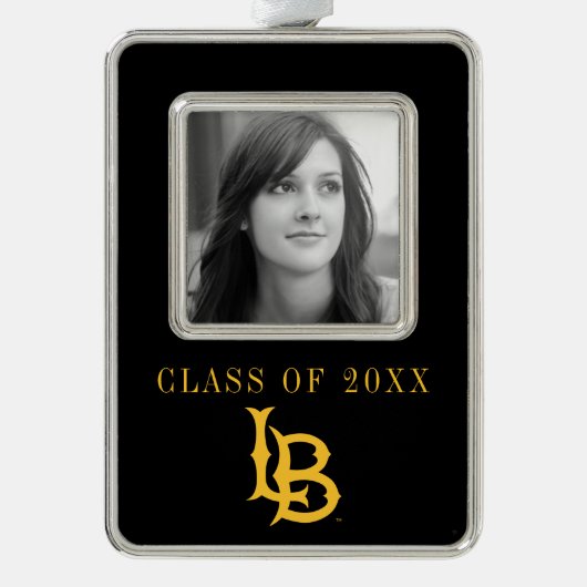 ロングビーチ州ロゴ シルバープレートフレームオーナメント (正面)