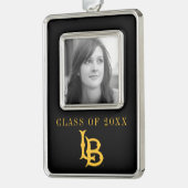 ロングビーチ州ロゴ シルバープレートフレームオーナメント (左)