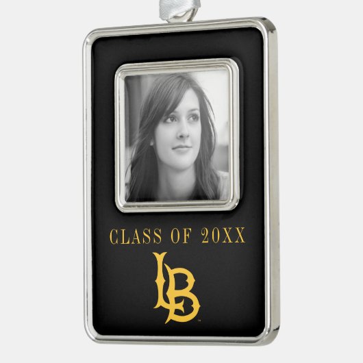 ロングビーチ州ロゴ シルバープレートフレームオーナメント (左)