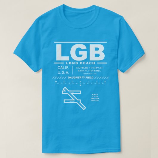 ロングビーチ空港 – ドーターフィールドLGB Tシャツ (デザイン正面)