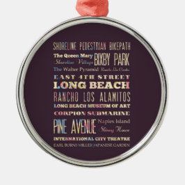 ロングビーチ、カリフォルニアの有名な場所 メタルオーナメント