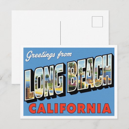 ロングビーチ(カリフォルニア州)からのご挨拶 ポストカード (正面/裏面)