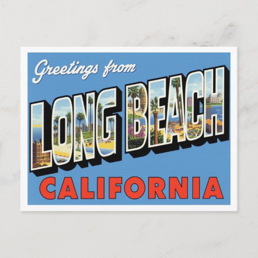 ロングビーチ(カリフォルニア州)からのご挨拶 ポストカード (正面)