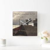 ロングビーチ、ロングアイランド、ニューヨーク スクエア壁時計 (ホーム)