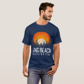ロングビーチ ワシントン州 70年代 80年代の友達 Tシャツ (正面フル)
