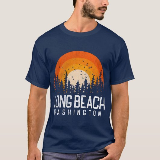 ロングビーチ ワシントン州 70年代 80年代の友達 Tシャツ (正面)