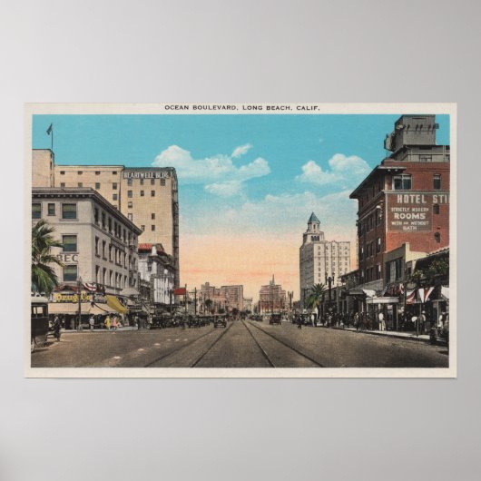 ロングビーチ, CA -海ブールバードビュー ポスター (正面)