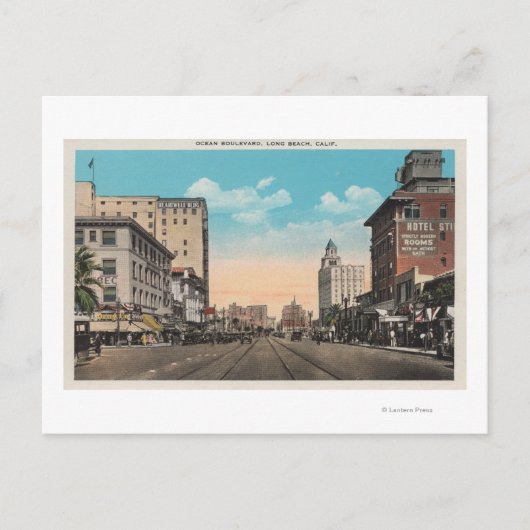 ロングビーチ, CA -海ブールバードビュー ポストカード (正面)