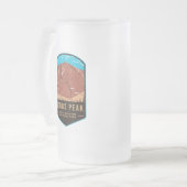 ロングピークロッキーマウンテンナショナルパーク フロストグラスビールジョッキ (正面左)