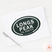 ロングピーク14,259 FT COマウンテンスタンプ 楕円形シール (封筒)