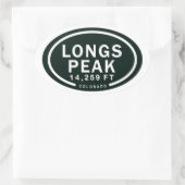 ロングピーク14,259 FT COマウンテンスタンプ 楕円形シール (バッグ)