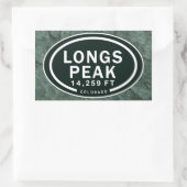 ロングピーク14,259 FT COマウンテンスタンプ 長方形シール (バッグ)