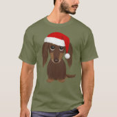 ロングフォールドチョコレートダシュントSanta Christmas Tシャツ (正面)