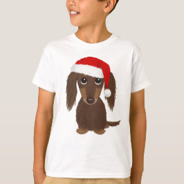 ロングフォールドチョコレートダシュントSanta Christmas Tシャツ