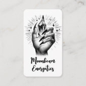 ロングブラック爪、 ネイル&クリスタルエナジーソーシャルメディアQR 名刺 (正面)