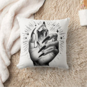 ロングブラック爪、 ネイル&クリスタルエネルギー魔法ヴィンテージ クッション (ブランケット)