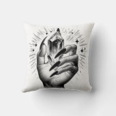 ロングブラック爪、 ネイル&クリスタルエネルギー魔法ヴィンテージ クッション (裏面)