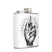 ロングブラック爪、 ネイル&クリスタルエネルギー魔法ヴィンテージ フラスク (右)