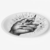 ロングブラック爪、 ネイル&クリスタルエネルギー魔法ヴィンテージ ペーパープレート (アングル)