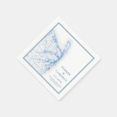 ロングブランチニュージャージーマップエレガントウェディング スタンダードカクテルナプキン (角)