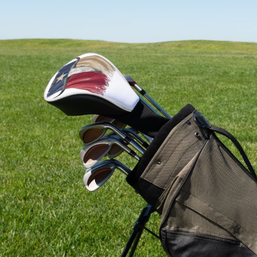 ロングブルスカル動揺して擦り切れたテキサス州国旗 ゴルフヘッドカバー (インサイチュ)