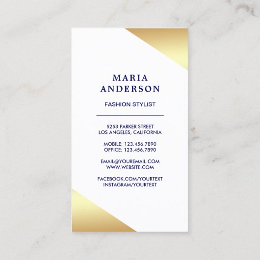 ロングブルードレス型枠マネキンファッションスタイリスト 名刺 (裏面)