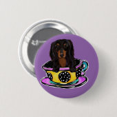 ロングヘアのブラックドキシ― 缶バッジ (正面&裏面)