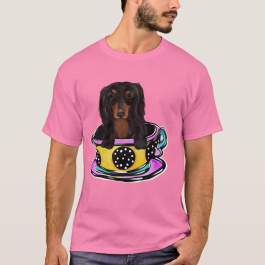 ロングヘアのブラックドキシ― Tシャツ (正面)