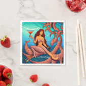 ロングヘアのマーティーニMermaid Thunder_Cove スタンダードカクテルナプキン (インサイチュ)