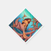 ロングヘアのマーティーニMermaid Thunder_Cove スタンダードカクテルナプキン (角)