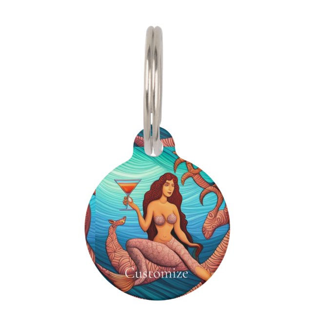 ロングヘアのマーティーニMermaid Thunder_Cove ペット　ネームタグ (正面)