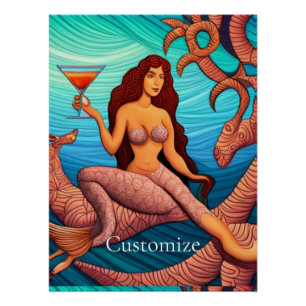 ロングヘアのマーティーニMermaid Thunder_Cove ポスター