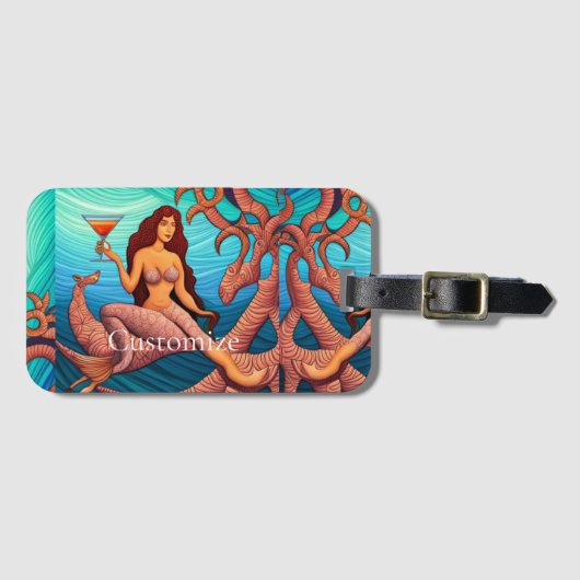 ロングヘアのマーティーニMermaid Thunder_Cove ラゲッジタグ (正面横)