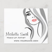 ロングヘアの美容師 メイクアップアーティスト ブランディング チラシ (正面)