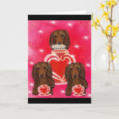 ロングヘアの赤いドキシたち カード (黄色い花)