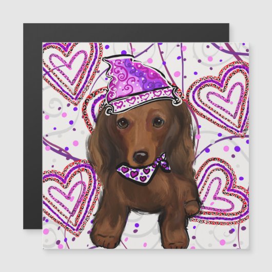 ロングヘアの赤いドキシ― (正面/裏面)