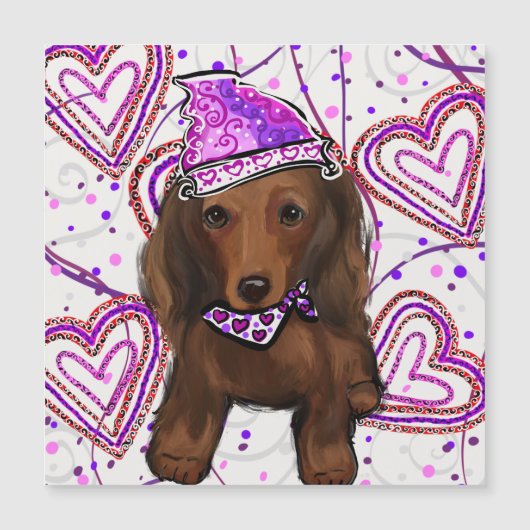 ロングヘアの赤いドキシ― (正面)