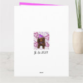 ロングヘアの赤いドキシ― カード (裏面)