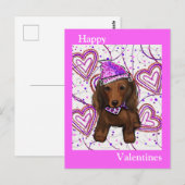 ロングヘアの赤いドキシ ポストカード (正面/裏面)