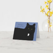 ロングヘアキャットペットの同情カード カード (黄色い花)